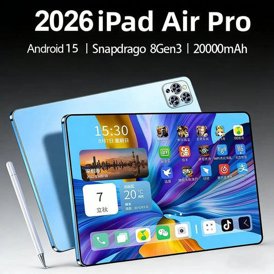 2026 Original 12inch IPad Air Pro 5G Tablet PC 20000mAh Snapdragon 8Gen3 Android 15 24GB 2T 5G Dual SIM GPS WIFI Network Tablet