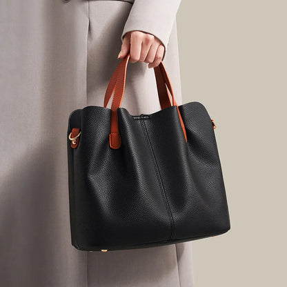 Women's Bag Leather Luxury Designer Shoulder Bag Soft Handbags Large Capacity Crossbody Bags Blue Black Khaki