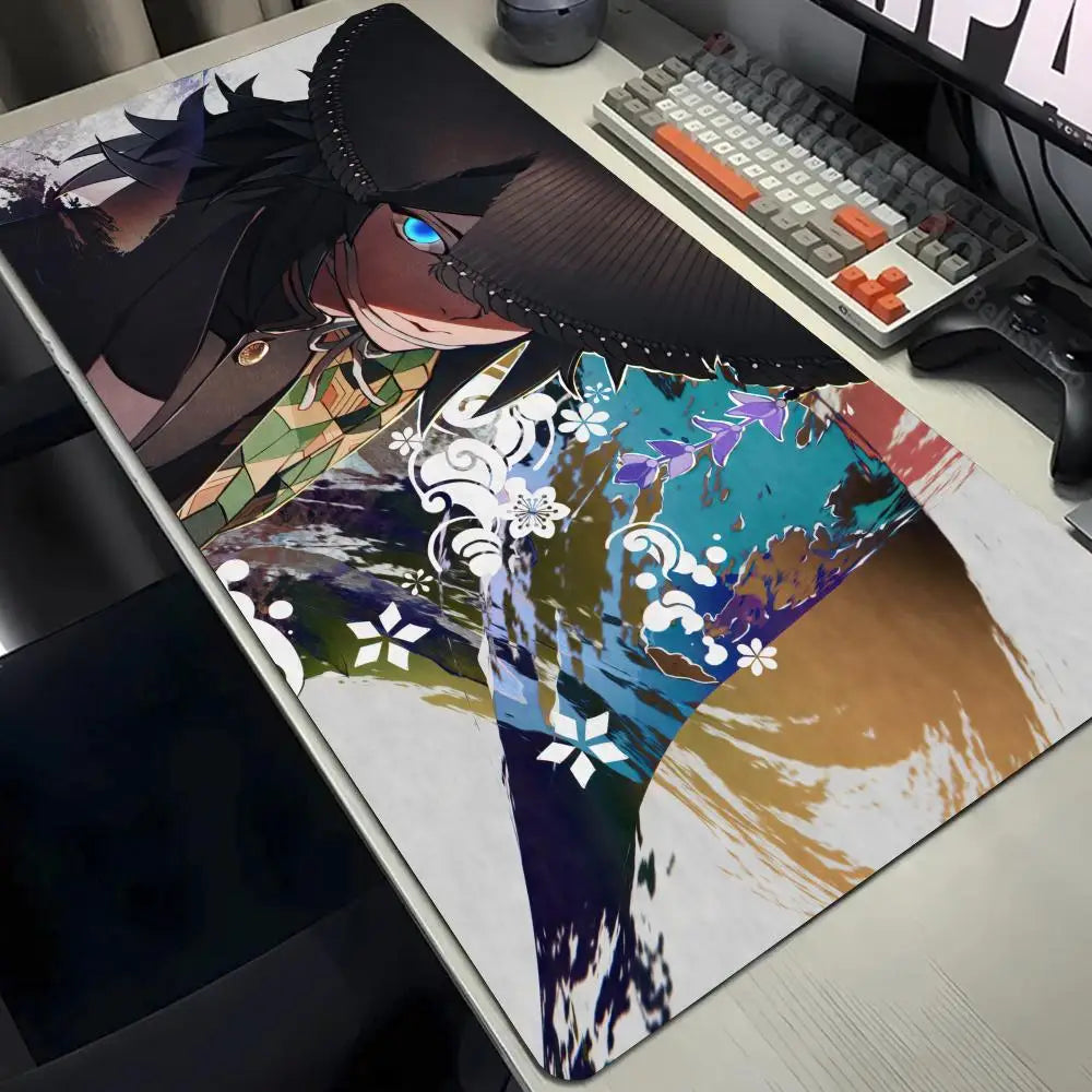 Computer Table Mat Keyboard Desk Pads Anime Mouse Pad K_Kimetsu No Yaibas Mausepad 900x400 Rubber Mouse Mats Demon Slayers Xxl