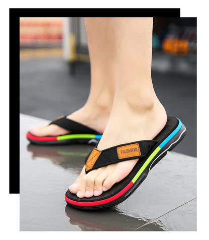 High Quality Green Men Summer Flip-Flop Non-slip Beach Slippers for Men Outdoor Flip Flops Man Fashion Slides Chinelo Masculino