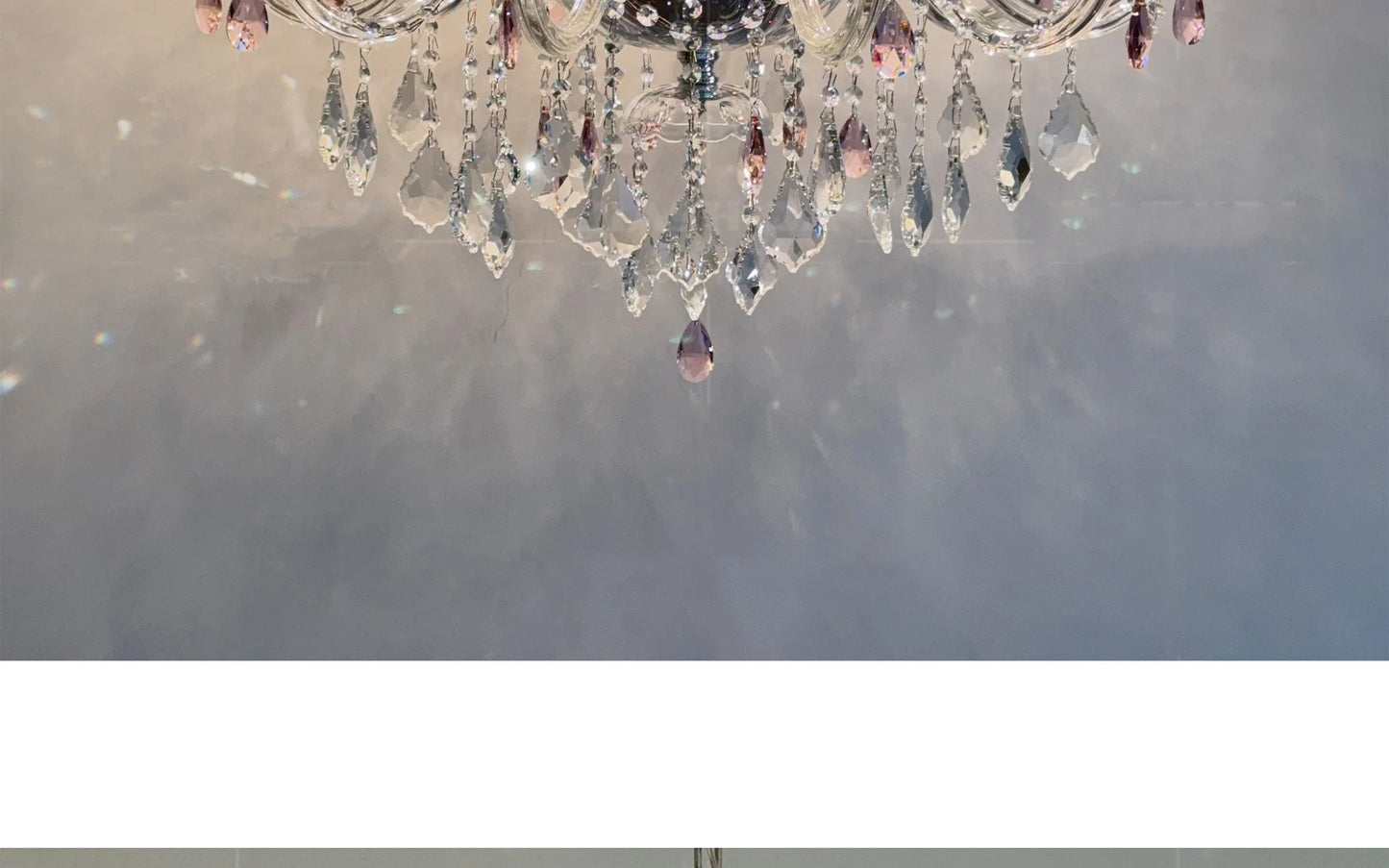 French Romantic Crysatl Candle Chandelier Luxury Glass Pink E14 Pendant Lights Living Room Art Decor Led Lamparas Bedroom Lamp
