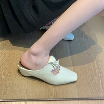Women Heeled Sandals Slingback Mules Leather Shoes Summer Slippers 2026 Luxury Mary Jane Shoes Comfort Flip Flops Mujer Slides