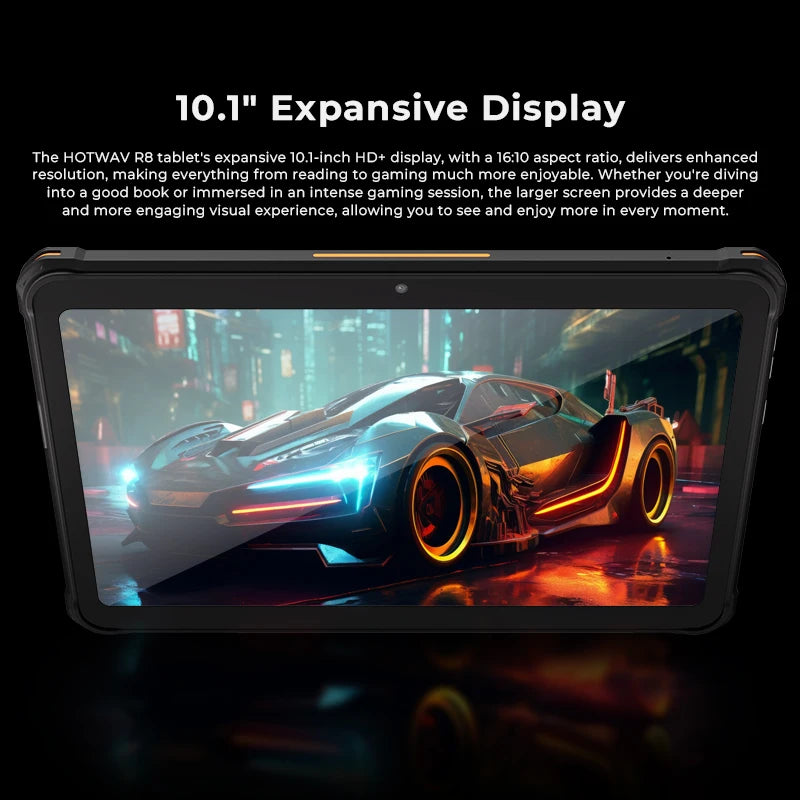 HOTWAV R8 IP68&IP69K Rugged Tablet 10800mAh Massive Battery Android 14 Pad 10.1'' HD+ Display 4GB RAM 128GB ROM/1TB Expansion 13MP +5MP Camera Global 4G Tablet PC