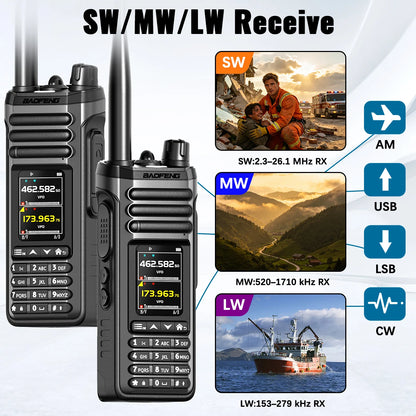 BAOFENG UV-36 PRO 10W Tri-Power Walkie Talkie Dual Mode Two Way Radio Bluetooth Programming FM Receiver Handheld Transceiver