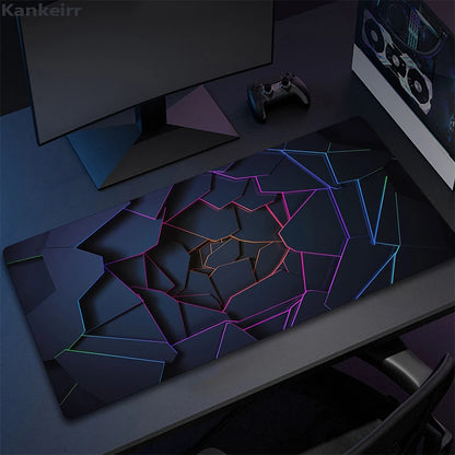 XXL 3D Cool Geometry Mouse Pad Large Computer Rug Office Table Mat 90x40cm Rubber Anti-slip Gaming Keyboard Mousepads Desk Pads