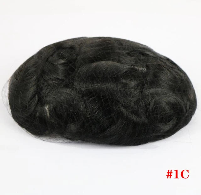 Front Swiss Lace Men's Capillary Prothesis Lace PU Man Toupee Human Hair Wigs Natural Hairline Indian Human Hair Wigs Natural