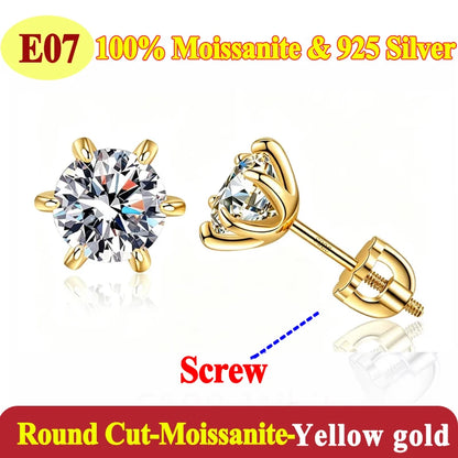 Luxury 0.5-3 Carats Marquise Heart Pear Moissanite Women Diamond Earring Stud 925 Sterling Silver Earrings for Women Jewelry New