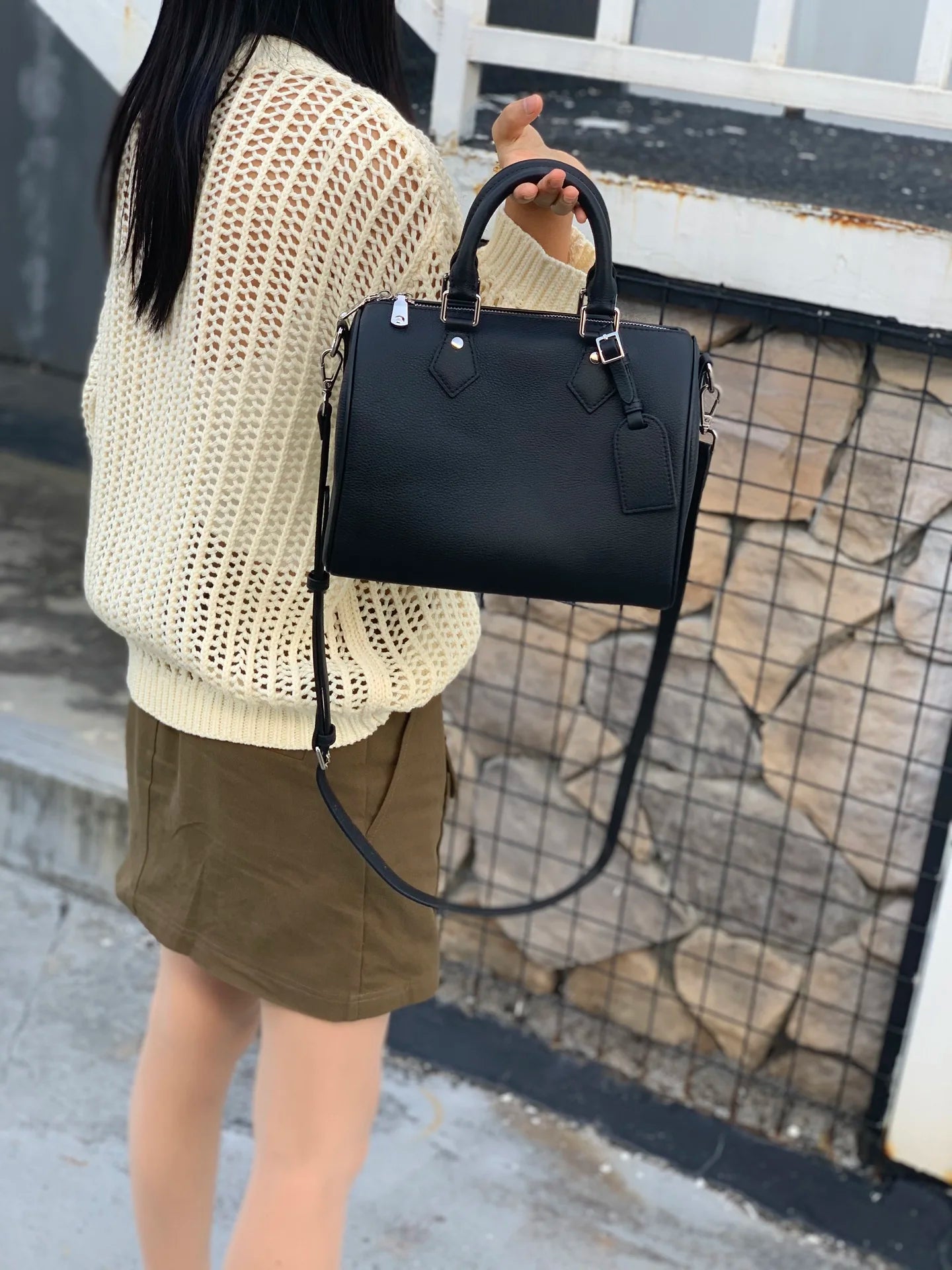 Genuine Grade Leather Women's Shoulder Crossbody Bag Luxury Designer Brand Female Handbag Fashion Soft Cowhide Ladies Boston Bag