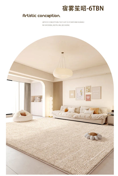Cream Style Living Room Decoration Rug Light Luxury Rugs for Bedroom Fluffy Soft Cloakroom Carpet Household Washable Floor Mat