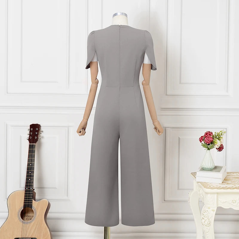 2025 ZANZEA Fashion Summer Women Party Jumpsuits Short Sleeve V-Neck Casual Rompers Playsuits Solid Elegant Pockets Streetwear