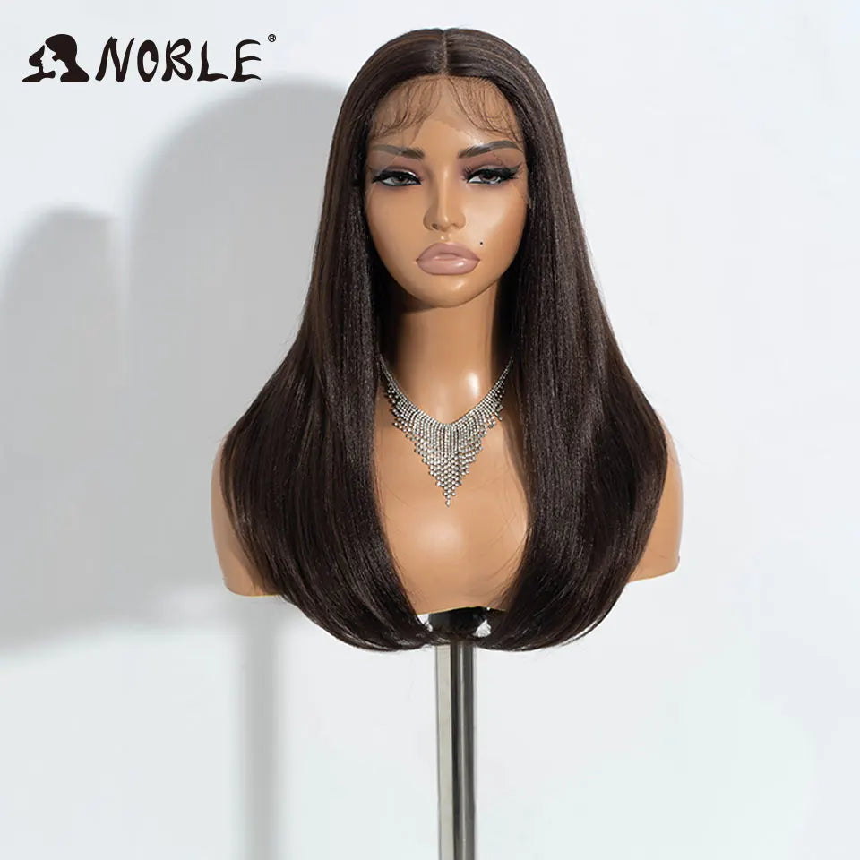 Noble Synthetic Lace Front Wig 22 Inch Straight Baby Hair Bob Wig Platinum Blonde Lace Front Wig Cosplay Glueless Wigs For Women
