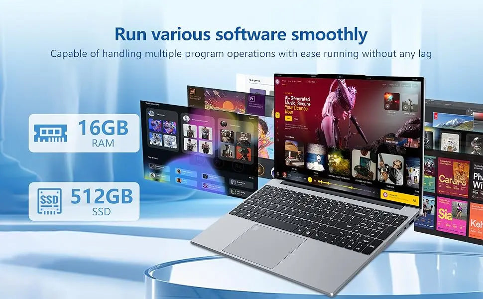 New Ultra Slim Laptop 15.6" 16GB RAM 2TB SSD Intel i9 10980HK/9900 Gaming PC 1920*1080 IPS Windows 11 Office Study Computer PC