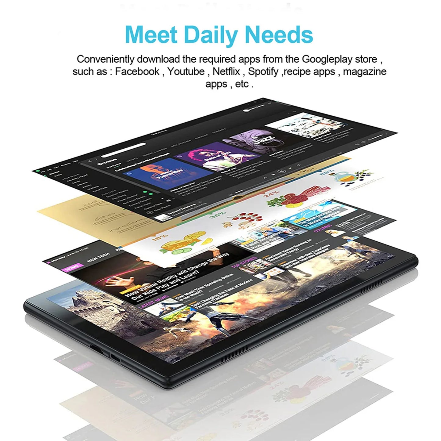 New 10.1 Inch Tablet Android 13, 4GB RAM 64GB ROM, Dual SIM, Rear and Front Cameras, 6000MAH, Children's Gift Tablet
