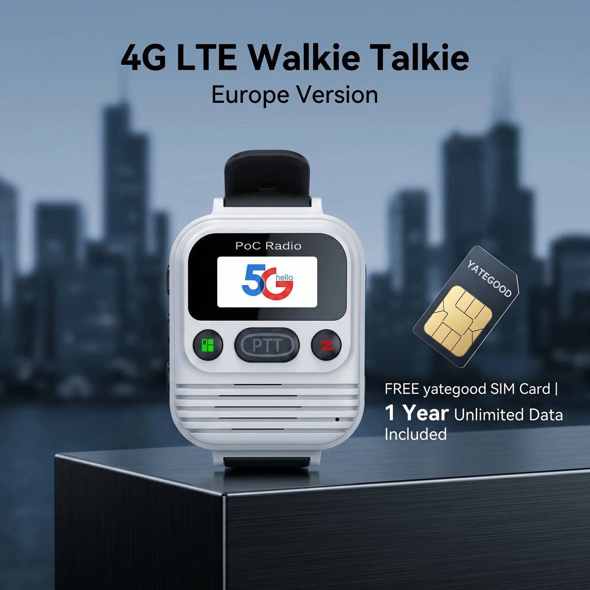 POC G02 Radio 5G Type-C Walkie Talkie Mini Portable  Radio Global 3G 4G Watch – PTT