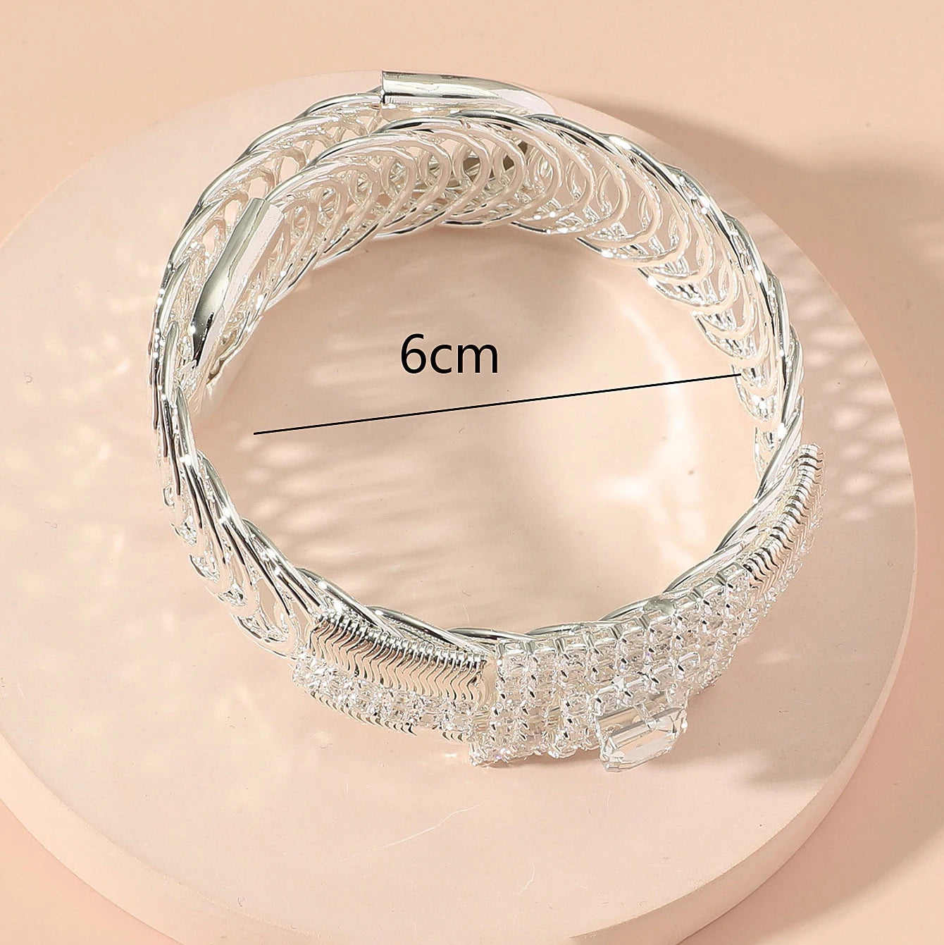 2025 New Gorgeous Square Rhinestone Open Ladies Bracelet Wedding Eid al-Adha Gift Elegant Temperament Hand Ornament