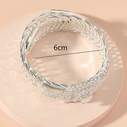 2025 New Gorgeous Square Rhinestone Open Ladies Bracelet Wedding Eid al-Adha Gift Elegant Temperament Hand Ornament