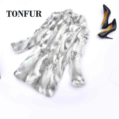 2022 Thick Warm Classical Customize  Women's Real Whole Skin Real Genuine Rabbit Fur Coat Female Mandarin Collar Jacket TSR257
