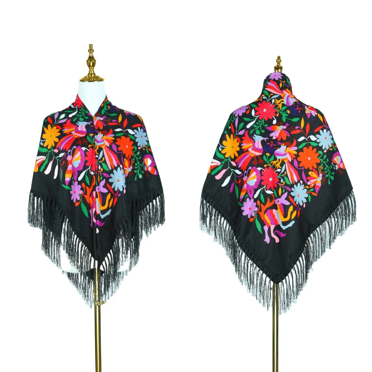 New Daisy Twill Print Square Scarf Elegant Tassel Shawl Warm Dustproof Multifunctional Women Wrap