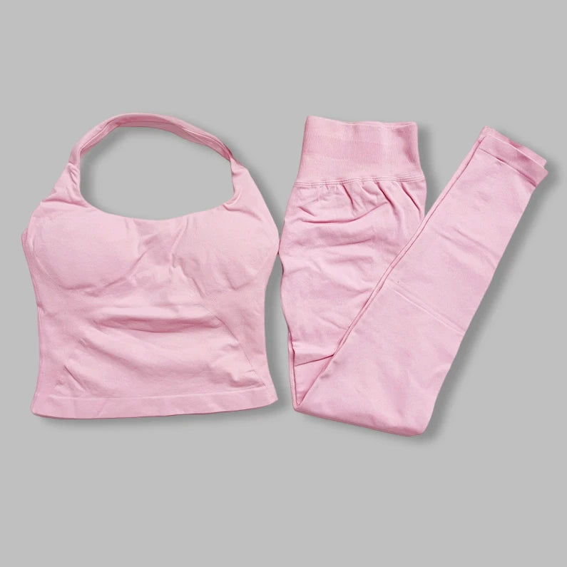 two pieces yoga outfits DF impact gym clothing fitness pants set DFNNYE woman Halter Top sports leggings Gym workout sets