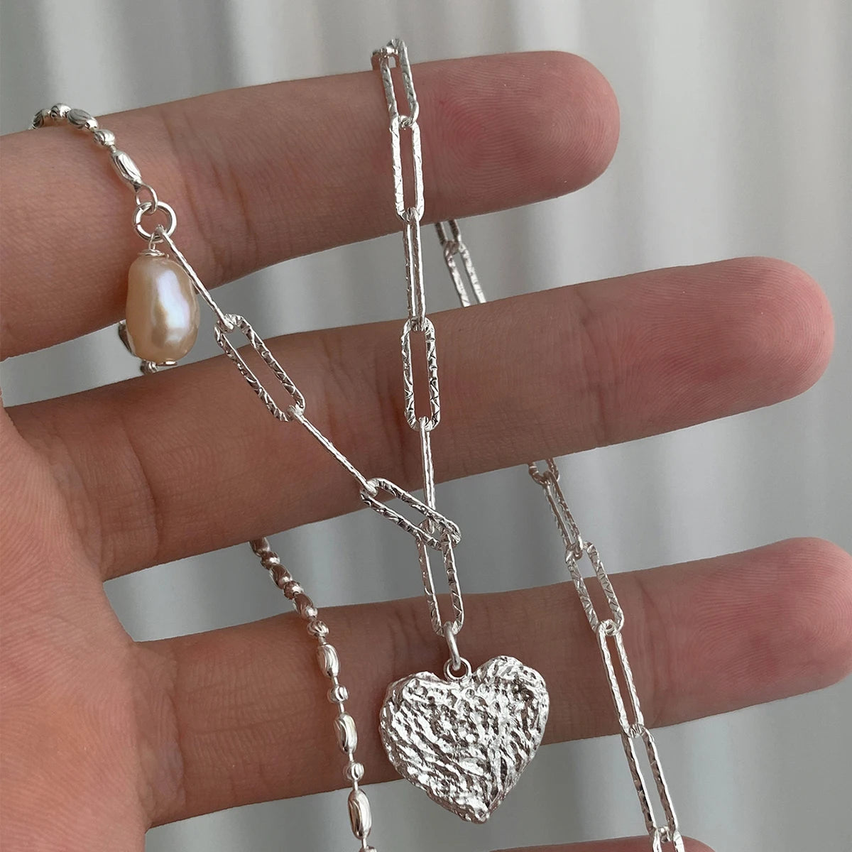 New Trendy Fashion 925 Silver Pearl Simple Elegant Thin Chain Pendant Necklace for Women Girl Jewelry Dropship Wholesale