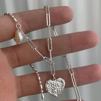 New Trendy Fashion 925 Silver Pearl Simple Elegant Thin Chain Pendant Necklace for Women Girl Jewelry Dropship Wholesale