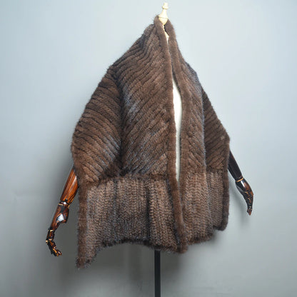 2026 Hot Sale Luxury Women's Real Mink Fur Scarf Lady Fashion Knitted Genuine Mink Fur Scarves Winter Warm Natural Fur Muffler