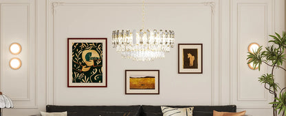 Modern K9 Crystal Chandelier Round Ceiling Fixtures Pendant Lights Living Room Bedroom