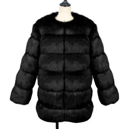 2026 Winter Long Sleeve Faux Fur Long Coat Women Elegant Pink Fluffy Outwear Jacket Lady Solid Casual Thick Warm Furry Outwear