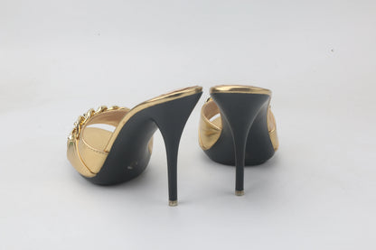Female Summer High Heels Sexy Open Toes Slippers Luxury Rhinestone Party Dress Shoes Black Slides Sandals Women Mules Plus Size