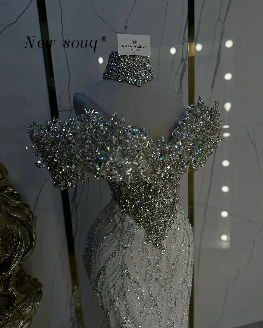 Shimmering Silver Crystals Off Shoulder Mermaid Evening Dresses Customized Long Formal Party Gowns for Women Dubai Vestidos