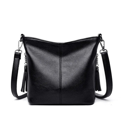 Vintage Women Genuine Leather Handbags Designer Bucket Ladies Shoulder Bags Fashion Luxury Brand Female Messenger Bag Briefcase