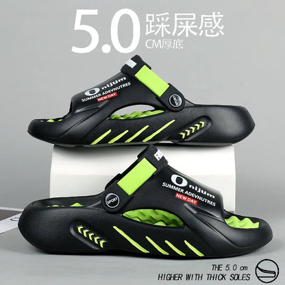 Comwarm New Men Massage Slippers Slides Indoor Outdoor Sandals Beach Casual Shoes Comfortable Sole Men's Slippers Big Size 38-47