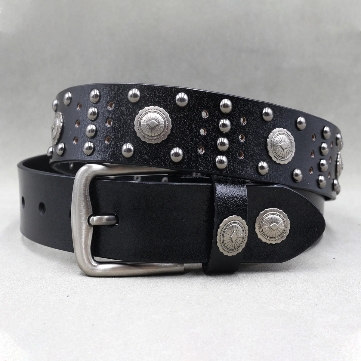 Heavy Metal Punk Belt Genuine Leather Hip Hop Belts For Men Cross Rivet Jeans belt male Strap Ceinture Homme designer belt