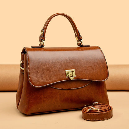 Luxury Large Capacity Multilayer Shoulder Messenger Bag High Quality Leather Handbag Women Designer Crossbody Sac Female Tote