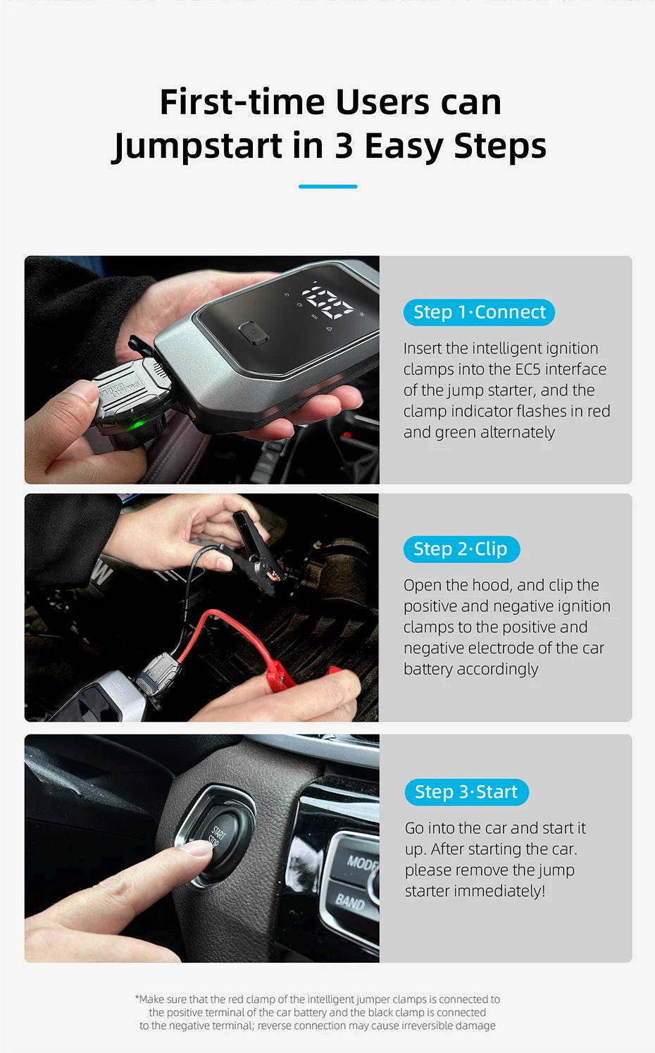Vyvylabs 1000A Car Jump Starter 12000mAh Portable Battery Starter Emergency 12V Booster Starting Device Power Bank Jump Start