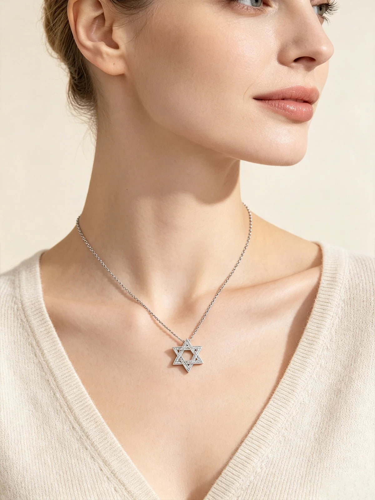 APIR Star of David Moissanite Pendant Necklace for Men Women S925 Silver Hexagram Jewish Symbol Lucky Amulet Fine Jewelry Gift