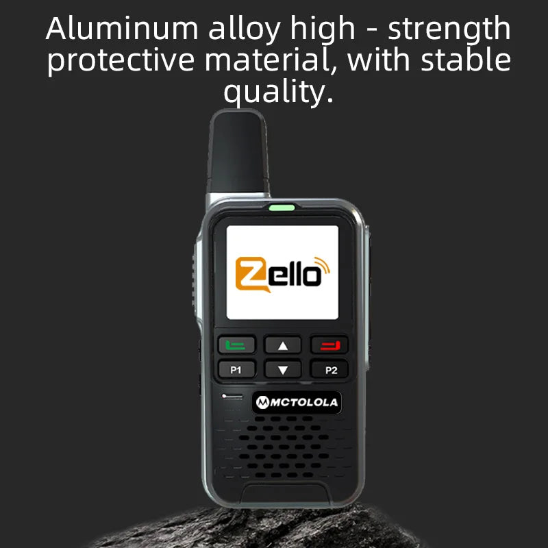 MOTOLOLA 4G Zello Walkie Talkie Android 8.1 System Aluminum Alloy Shell Ultra-Thin Body Wireless Intercom Radio Wi-Fi Bluetooth