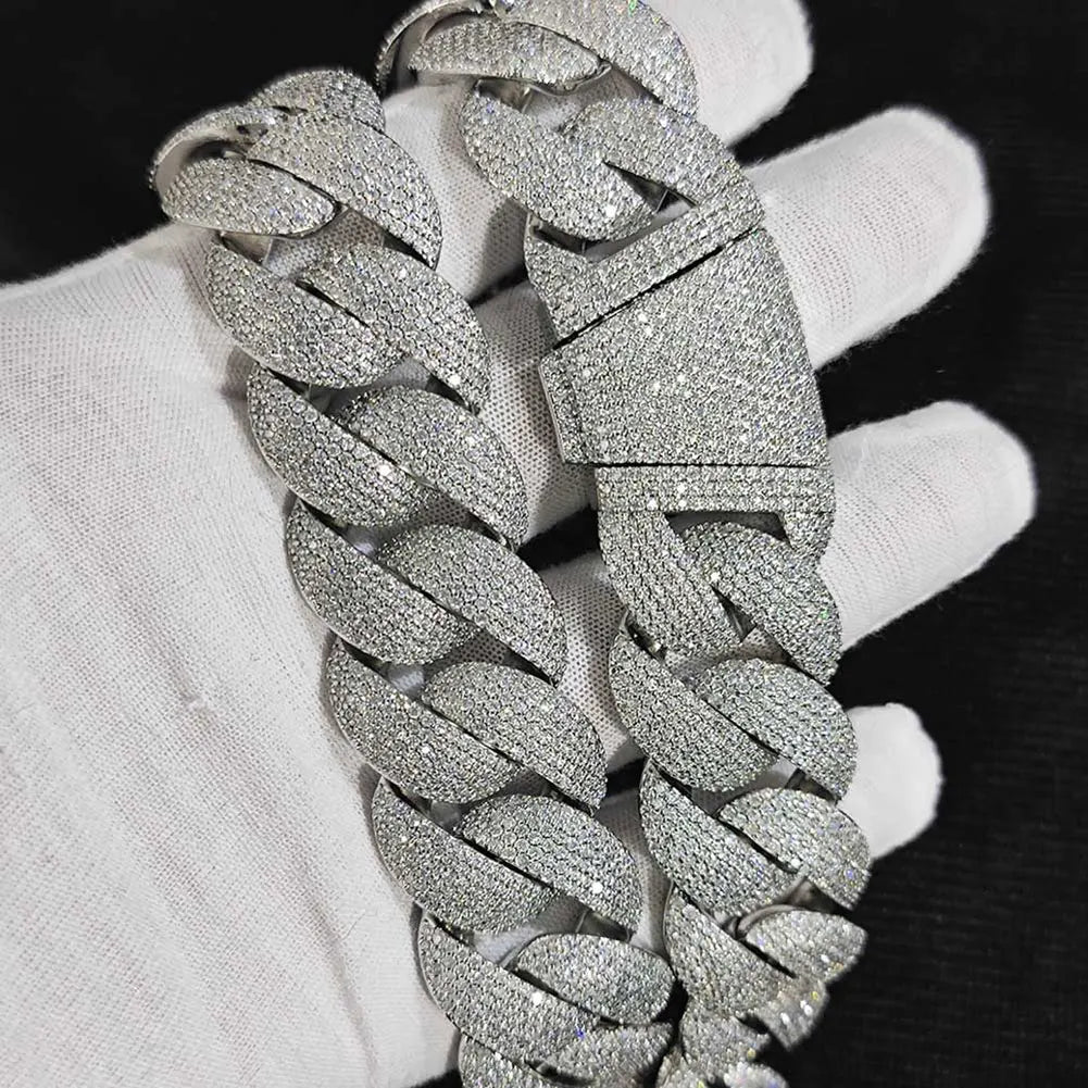 Luxury Jewelry 24mm Diamond Chain Men Iced Out Bling CZ Silver/Gold Plated Rapper Hip Hop Thick Cuban Link Necklace Gift for Him