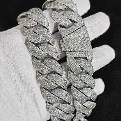Luxury Jewelry 24mm Diamond Chain Men Iced Out Bling CZ Silver/Gold Plated Rapper Hip Hop Thick Cuban Link Necklace Gift for Him