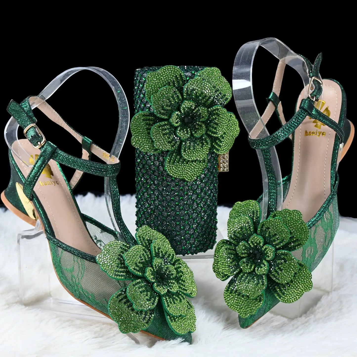 Doershow African Wedding fashion Shoes and Bag Set silver Italian Shoes with Matching Bags Nigerian Women party!   SL1-1