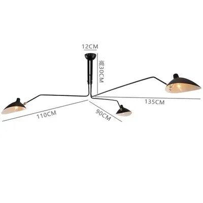 Industry Ceiling Lamp Nordic Black Spider Light Led Iron Black Ceiling Light for Home Decor Living Room Led Chandeliers Lights