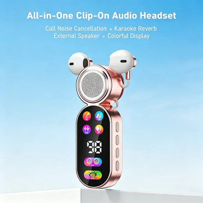 KEBIDUMEI 2-in-1 Wireless Earbuds & Portable Speaker Bluetooth 5.4 Headphones Digital Display Headsets Mini Speaker Earphones