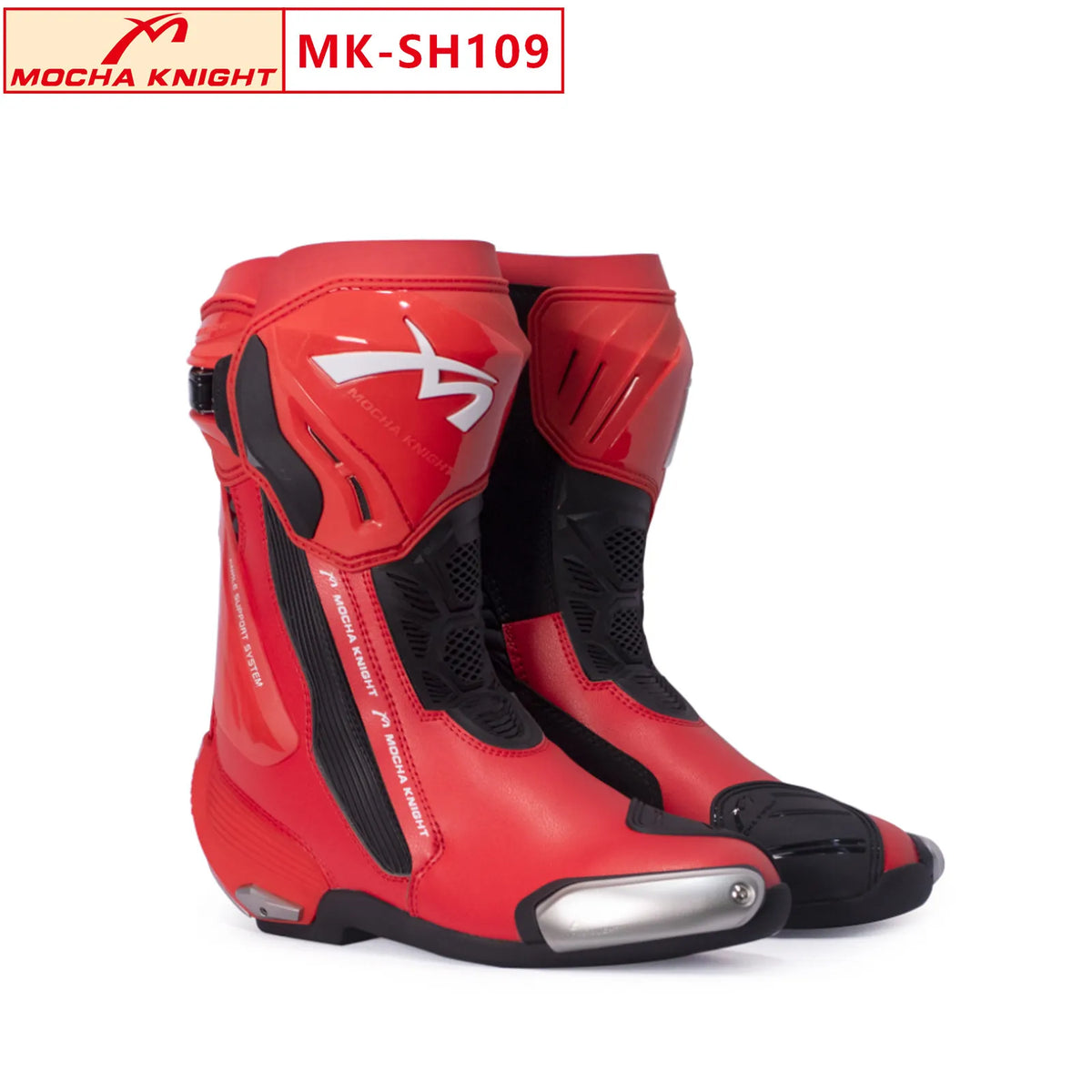 New MOCHA KNIGHT Motorcycle Track Boots CE Certification Professional Racing Off-road Botas Men Women BENKIA Supertech Boots