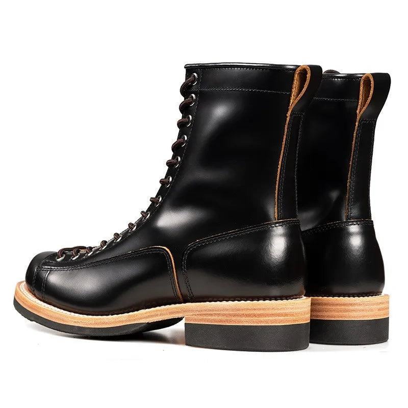 Motorcycle Boots Waterproof  Genuine Leather High-quality Off-Road Moto Boot Motorbike Higth-Top Shoes Botas De Motociclista Men