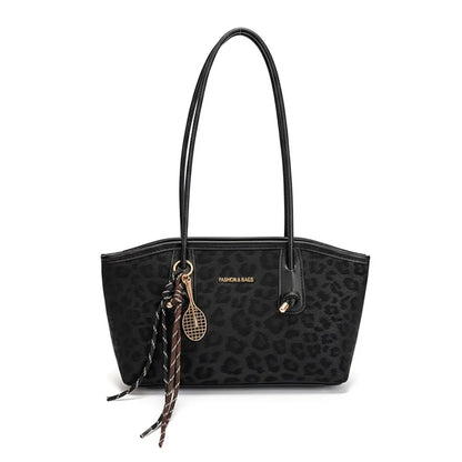 Luxury Design Leopard Print Underarm Shoulder Bags Large Capacity Retro Tote Bag PU Leather Women's Handbags Travel