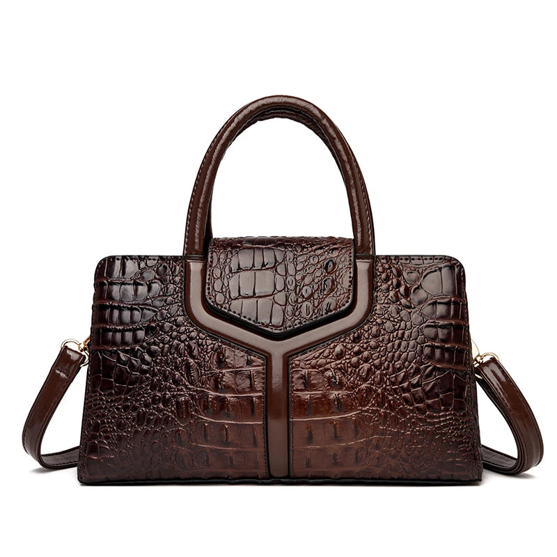 New Leather Women Messenger Bags Crocodile Female Crossbody Shoulder Hand bags For Women 2023 High Quality Ladies Handbags