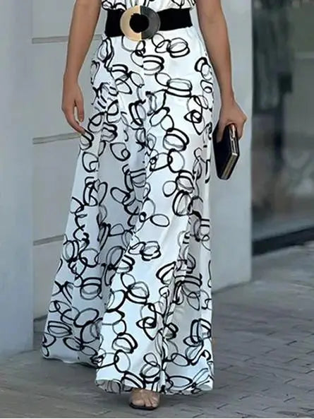 Modigirl Urban Elegance One Piece Jumpsuit for Woman 2025 Summer Sleeveless Elastic Waistband Long Pant Business Casual Rompers