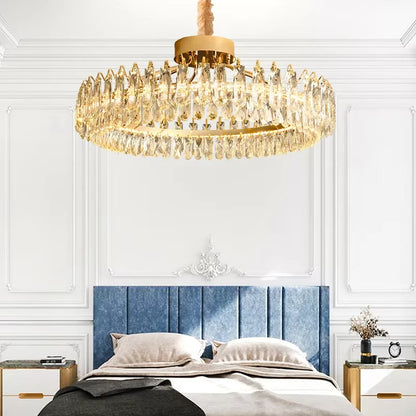 Clear Crystal Ceiling Chandeliers New LED Lights Luxury Rectangle Hanging Lamp Modern Home Decor Lustres for Dining Room Table