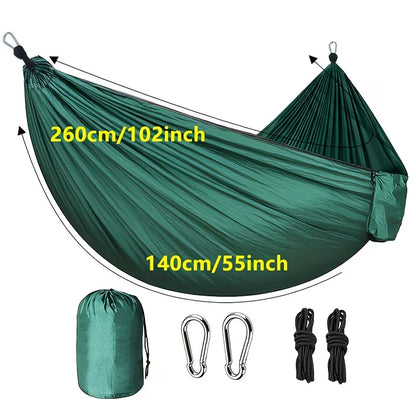 Nylon Camping Hammock Chair - Double Or Single Sizes W/Tree Straps And Attached Carry Bag - Portable for Travel/Backpacking/Beac