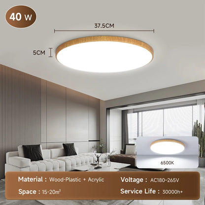 Wood Grain Ceiling Lamp Led Indoor Bathroom Lamps 220V Panel Led Kitchen Lighting for Living Room Waterproof IP44 Ceiling Lights